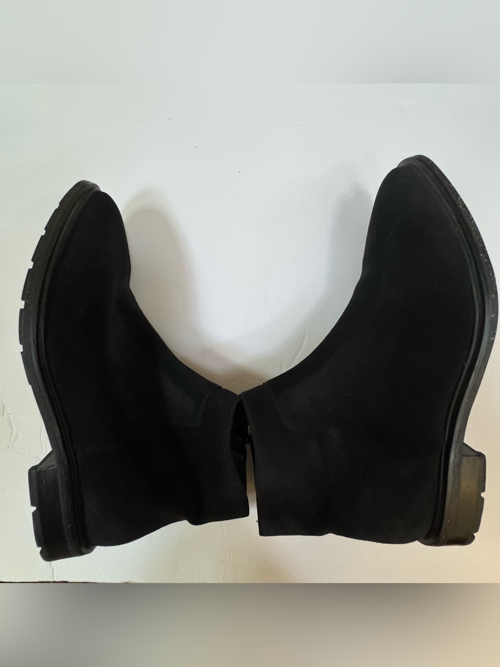 Via Spiga Black Suede Leather Low Heeled Ankle Shoe Booties Women Size 9 / 39